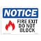 Signmission OSHA Sign, Fire Exit Do Not Block With Symbol, 10in X 7in Rigid Plastic, 7"W, 10" L, Landscape OS-NS-P-710-L-12586 - alternate 1